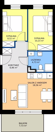 3 pokoje, apartament inwestycyjny 48,99 m², parter, oferta nr B5/2, Stegna Park II, Stegna, ul. Lipowa