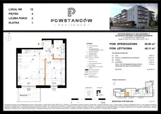 2 pokoje, mieszkanie 40,11 m², piętro 4, oferta nr M19, Powstańców Residence, Ząbki, ul. Powstańców 19