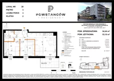 3 pokoje, mieszkanie 53,10 m², piętro 3, oferta nr M28, Powstańców Residence, Ząbki, ul. Powstańców 19