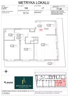 3 pokoje, mieszkanie 71,89 m², piętro 7, oferta nr D7.4, Rezydencja Ogród Saski, Lublin, Wieniawa, ul. Wieniawska 7/Jasna 7