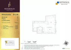 2 pokoje, mieszkanie 39,49 m², piętro 1, oferta nr D1.10, Rezydencja Ogród Saski, Lublin, Wieniawa, ul. Wieniawska 7/Jasna 7