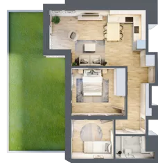 3 pokoje, apartament 55,43 m², parter, oferta nr L0/K2/01, Wybrzeże Reymonta 3, Wrocław, Kleczków, Psie Pole, ul. Władysława Reymonta