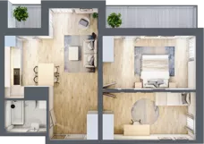 3 pokoje, apartament 58,84 m², piętro 1, oferta nr L1/K1/02, Wybrzeże Reymonta 3, Wrocław, Kleczków, Psie Pole, ul. Władysława Reymonta