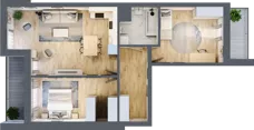 3 pokoje, apartament 71,34 m², piętro 1, oferta nr L1/K2/02, Wybrzeże Reymonta 3, Wrocław, Kleczków, Psie Pole, ul. Władysława Reymonta
