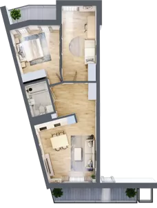 3 pokoje, apartament 64,89 m², piętro 2, oferta nr L2/K2/05, Wybrzeże Reymonta 3, Wrocław, Kleczków, Psie Pole, ul. Władysława Reymonta