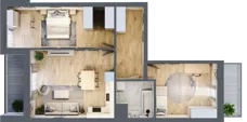 3 pokoje, mieszkanie 71,25 m², piętro 4, oferta nr L4/K1/05, Wybrzeże Reymonta 3, Wrocław, Kleczków, Psie Pole, ul. Władysława Reymonta