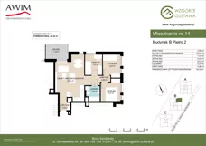 4 pokoje, mieszkanie 59,32 m², piętro 2, oferta nr B14, Wzgórze Gustawa, Kraków, Wzgórza Krzesławickie, Zesławice, ul. Gustawa Morcinka