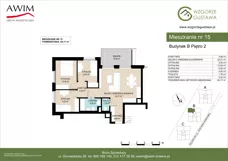 4 pokoje, mieszkanie 65,17 m², piętro 2, oferta nr B15, Wzgórze Gustawa, Kraków, Wzgórza Krzesławickie, Zesławice, ul. Gustawa Morcinka