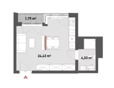 1 pokój, mieszkanie 28,54 m², piętro 6, oferta nr 54/Z54-A.06.18, Żelazna 54, Warszawa, Wola, Mirów, ul. Żelazna 54