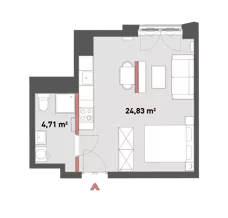1 pokój, mieszkanie 29,47 m², piętro 6, oferta nr 54/Z54-A.06.01, Żelazna 54, Warszawa, Wola, Mirów, ul. Żelazna 54