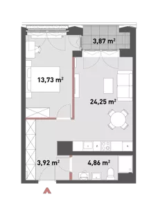 2 pokoje, mieszkanie 46,48 m², piętro 7, oferta nr 54/Z54-A.07.10, Żelazna 54, Warszawa, Wola, Mirów, ul. Żelazna 54