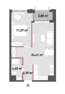 2 pokoje, mieszkanie 41,20 m², piętro 4, oferta nr 54/Z54-A.04.10, Żelazna 54, Warszawa, Wola, Mirów, ul. Żelazna 54