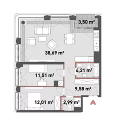 3 pokoje, mieszkanie 78,37 m², piętro 6, oferta nr 54/Z54-A.06.05, Żelazna 54, Warszawa, Wola, Mirów, ul. Żelazna 54