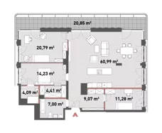 4 pokoje, mieszkanie 131,31 m², piętro 7, oferta nr 54/Z54-A.07.01, Żelazna 54, Warszawa, Wola, Mirów, ul. Żelazna 54