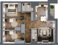 4 pokoje, mieszkanie 76,82 m², piętro 4, oferta nr 117, Nowa Mangalia - Etap II, Warszawa, Mokotów, Stegny, ul. Mangalia