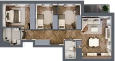 4 pokoje, mieszkanie 70,46 m², piętro 5, oferta nr 88, Nowa Mangalia - Etap II, Warszawa, Mokotów, Stegny, ul. Mangalia