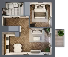 2 pokoje, mieszkanie 42,14 m², piętro 3, oferta nr 217, Nowa Mangalia - Etap II, Warszawa, Mokotów, Stegny, ul. Mangalia
