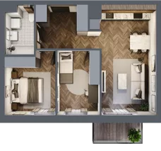 3 pokoje, mieszkanie 55,31 m², piętro 1, oferta nr 188, Nowa Mangalia - Etap II, Warszawa, Mokotów, Stegny, ul. Mangalia