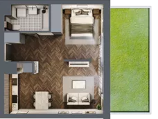 1 pokój, mieszkanie 44,39 m², parter, oferta nr 131, Nowa Mangalia - Etap II, Warszawa, Mokotów, Stegny, ul. Mangalia
