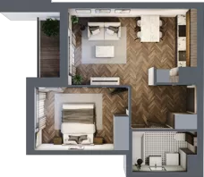 2 pokoje, mieszkanie 41,85 m², piętro 7, oferta nr 127, Nowa Mangalia - Etap II, Warszawa, Mokotów, Stegny, ul. Mangalia