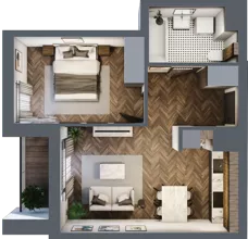 2 pokoje, mieszkanie 42,08 m², piętro 6, oferta nr 96, Nowa Mangalia - Etap II, Warszawa, Mokotów, Stegny, ul. Mangalia