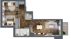 3 pokoje, mieszkanie 65,87 m², piętro 4, oferta nr 147, Nowa Mangalia - Etap II, Warszawa, Mokotów, Stegny, ul. Mangalia