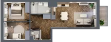 3 pokoje, mieszkanie 60,55 m², piętro 1, oferta nr 132, Nowa Mangalia - Etap II, Warszawa, Mokotów, Stegny, ul. Mangalia