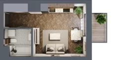 1 pokój, mieszkanie 25,60 m², piętro 3, oferta nr 142, Nowa Mangalia - Etap II, Warszawa, Mokotów, Stegny, ul. Mangalia