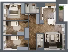 4 pokoje, mieszkanie 77,05 m², piętro 3, oferta nr 113, Nowa Mangalia - Etap II, Warszawa, Mokotów, Stegny, ul. Mangalia