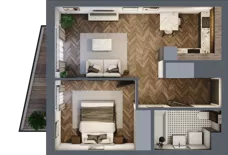 2 pokoje, mieszkanie 42,20 m², piętro 5, oferta nr 51, Nowa Mangalia - Etap II, Warszawa, Mokotów, Stegny, ul. Mangalia