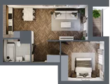 2 pokoje, mieszkanie 49,14 m², parter, oferta nr 1, Nowa Mangalia - Etap II, Warszawa, Mokotów, Stegny, ul. Mangalia