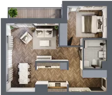 2 pokoje, mieszkanie 55,07 m², piętro 1, oferta nr 16, Nowa Mangalia - Etap II, Warszawa, Mokotów, Stegny, ul. Mangalia