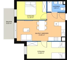 3 pokoje, mieszkanie 53,08 m², piętro 1, oferta nr M12, Nowy Zakroczym, Zakroczym, ul. Tylna
