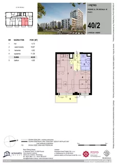 2 pokoje, mieszkanie 40,00 m², piętro 1, oferta nr SM2-C-LM-40_02, Świętego Michała, Poznań, Ostrów Tumski-Śródka-Zawady-Komandoria, Śródka, ul. Świętego Michała 34, 36, 38, 40