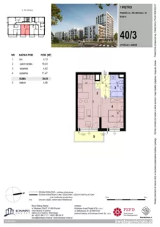 2 pokoje, mieszkanie 39,85 m², piętro 1, oferta nr SM2-C-LM-40_03, Świętego Michała, Poznań, Ostrów Tumski-Śródka-Zawady-Komandoria, Śródka, ul. Świętego Michała 34, 36, 38, 40