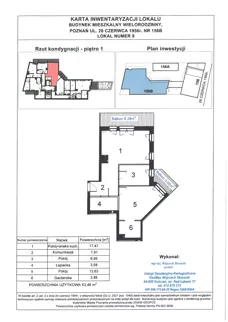 3 pokoje, mieszkanie 53,46 m², piętro 1, oferta nr WS-B2-LM-M.1.3, Wilda Story, Poznań, Wilda, Wilda, ul. 28 Czerwca 1956 r. 156