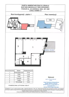 3 pokoje, mieszkanie 79,66 m², piętro 1, oferta nr WS-B2-LM-M.1.6, Wilda Story, Poznań, Wilda, Wilda, ul. 28 Czerwca 1956 r. 156