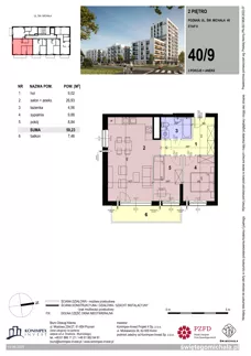 3 pokoje, mieszkanie 59,23 m², piętro 2, oferta nr SM2-C-LM-40_09, Świętego Michała, Poznań, Ostrów Tumski-Śródka-Zawady-Komandoria, Śródka, ul. Świętego Michała 34, 36, 38, 40