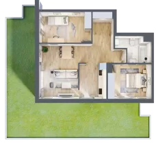 3 pokoje, apartament 71,19 m², parter, oferta nr 6A0003, Jaśminowy Mokotów VI Wille Miejskie, Warszawa, Mokotów, Stegny, ul. Białego Dębu