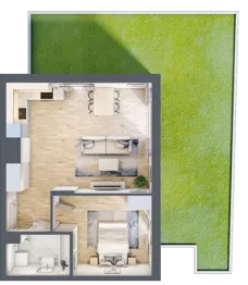 2 pokoje, apartament 49,51 m², parter, oferta nr 6D0001, Jaśminowy Mokotów VI Wille Miejskie, Warszawa, Mokotów, Stegny, ul. Białego Dębu