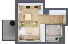 1 pokój, apartament 29,22 m², piętro 3, oferta nr HB0308, Holm House, Warszawa, Mokotów, Ksawerów, ul. Zdziechowskiego