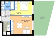 2 pokoje, mieszkanie 42,96 m², parter, oferta nr HA0005, Park Skandynawia V, Warszawa, Praga Południe, Gocław, ul. Optyków 1