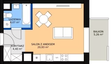 1 pokój, mieszkanie 29,52 m², piętro 5, oferta nr HA0530, Park Skandynawia V, Warszawa, Praga Południe, Gocław, ul. Optyków 1