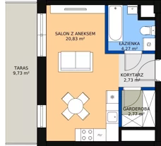 1 pokój, mieszkanie 30,76 m², piętro 6, oferta nr HA0638, Park Skandynawia V, Warszawa, Praga Południe, Gocław, ul. Optyków 1