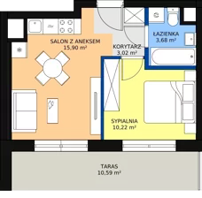 2 pokoje, mieszkanie 32,93 m², piętro 6, oferta nr HA0640, Park Skandynawia V, Warszawa, Praga Południe, Gocław, ul. Optyków 1