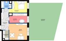 2 pokoje, mieszkanie 58,30 m², parter, oferta nr HB0001, Park Skandynawia V, Warszawa, Praga Południe, Gocław, ul. Optyków 1