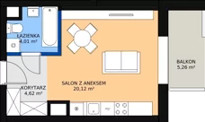 1 pokój, mieszkanie 28,90 m², piętro 5, oferta nr HB0550, Park Skandynawia V, Warszawa, Praga Południe, Gocław, ul. Optyków 1