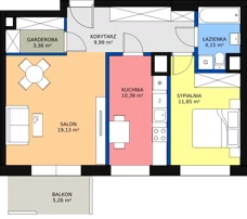 2 pokoje, mieszkanie 59,21 m², piętro 5, oferta nr HB0551, Park Skandynawia V, Warszawa, Praga Południe, Gocław, ul. Optyków 1