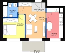 2 pokoje, mieszkanie 44,48 m², piętro 5, oferta nr HB0559, Park Skandynawia V, Warszawa, Praga Południe, Gocław, ul. Optyków 1