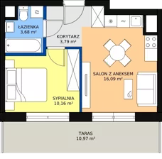 2 pokoje, mieszkanie 33,74 m², piętro 6, oferta nr HB0661, Park Skandynawia V, Warszawa, Praga Południe, Gocław, ul. Optyków 1